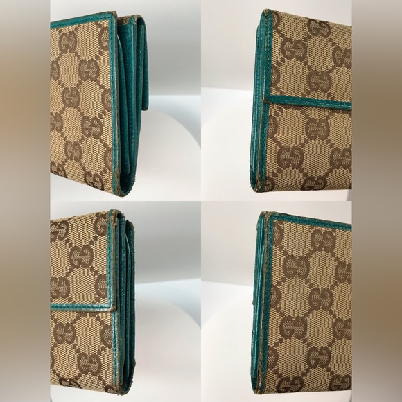 GUCCI Signature Monogram Canvas/Leather Long Wallet โค๏ธ - Picture 14 of 17